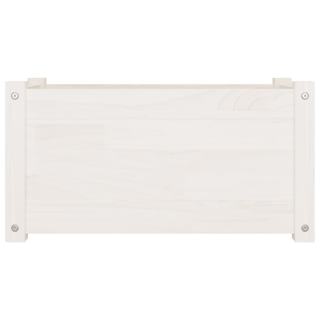 vidaXL Donica ogrodowa, biała, 60x31x31 cm, lite drewno sosnowe