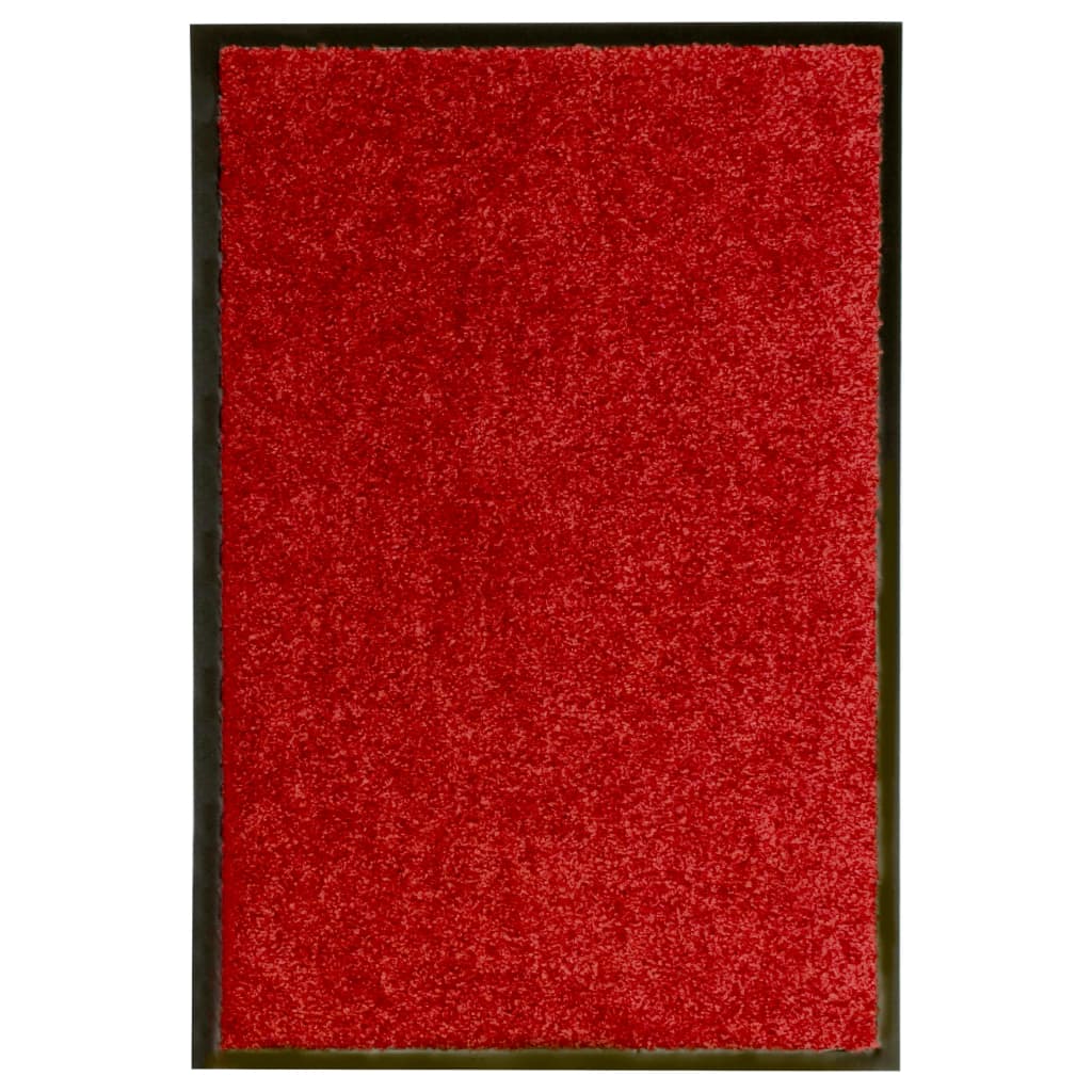 vidaXL Wycieraczka z możliwością prania, czerwona, 40 x 60 cm