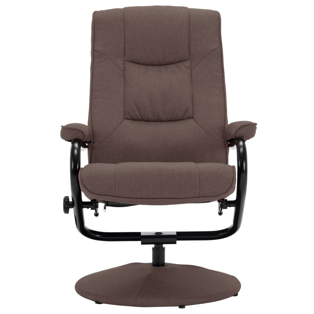 vidaXL Rozkładany fotel z podnóżkiem, brązowy, tkanina