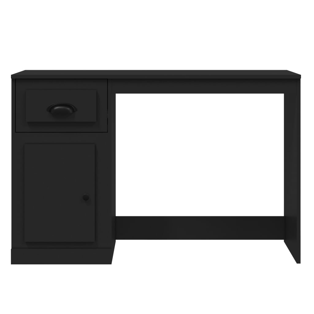 vidaXL Biurko z szufladą, czarne, 115x50x75 cm