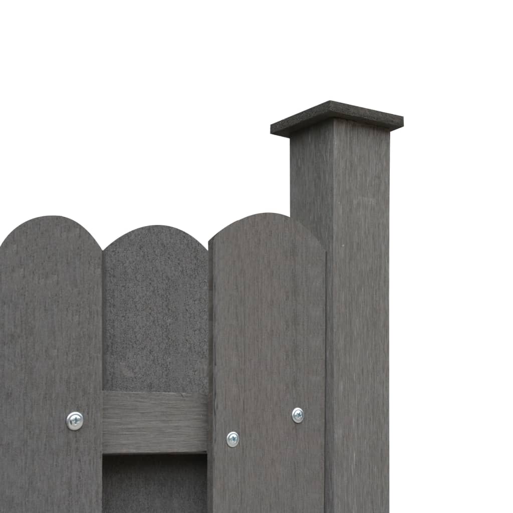 vidaXL Panel ogrodzeniowy z 2 słupkami, WPC, 180x180 cm, szary