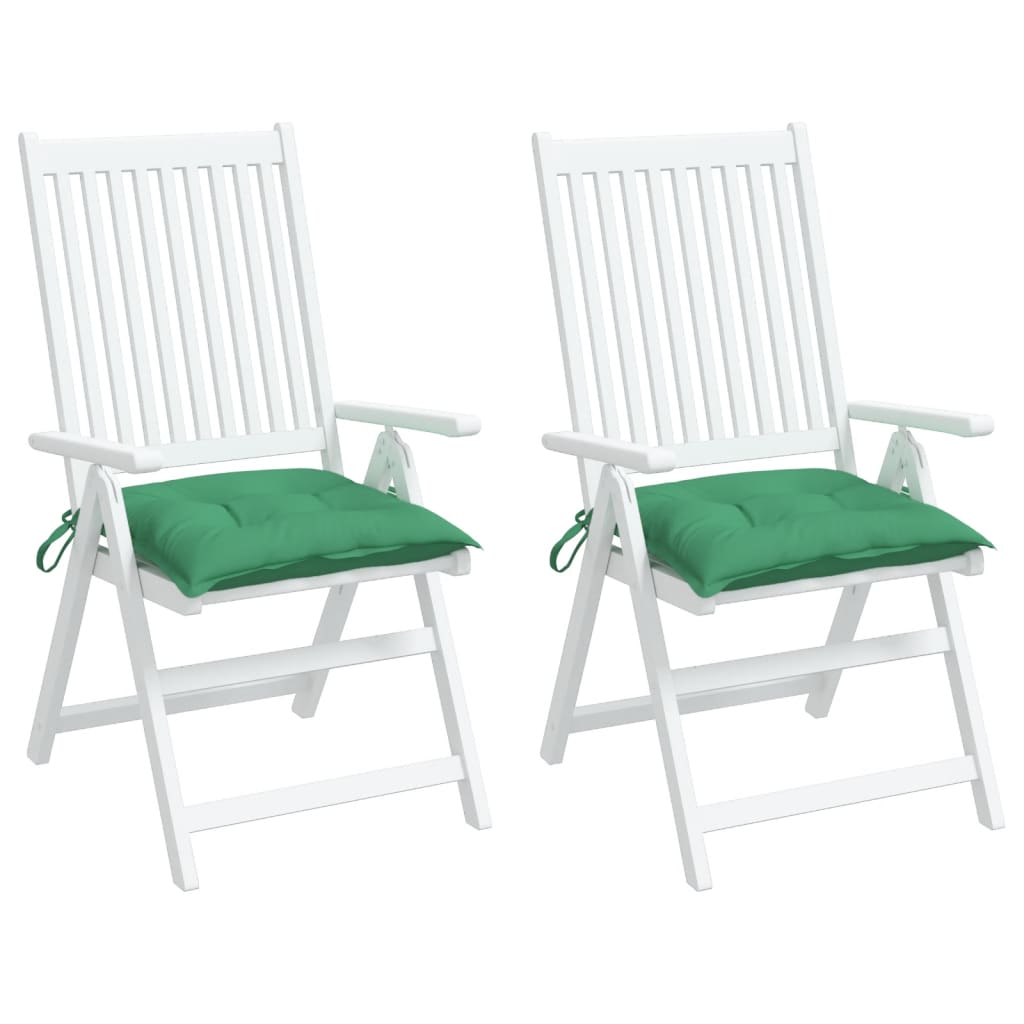 vidaXL Poduszki na krzesła, 2 szt., zielone, 50x50x7 cm, tkanina
