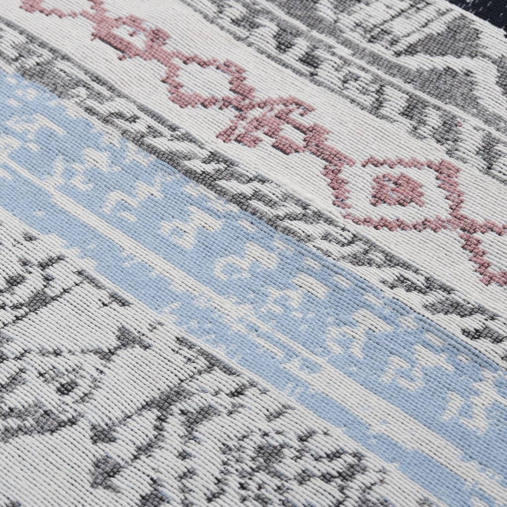 vidaXL Dywanik, różowo-niebieski, 100x300 cm, bawełniany