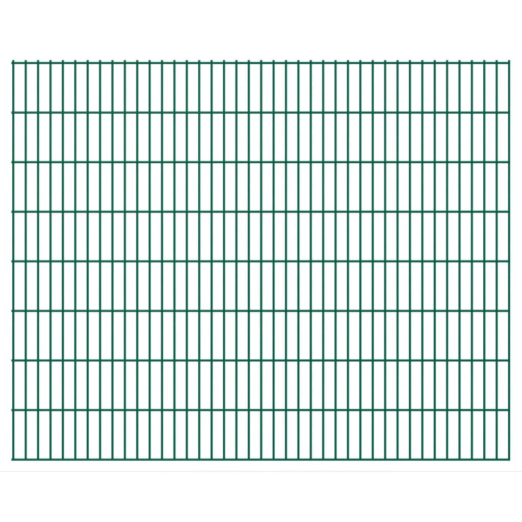 vidaXL 2D Panele i słupki ogrodzeniowe 2008x1630 mm 24 m zielone