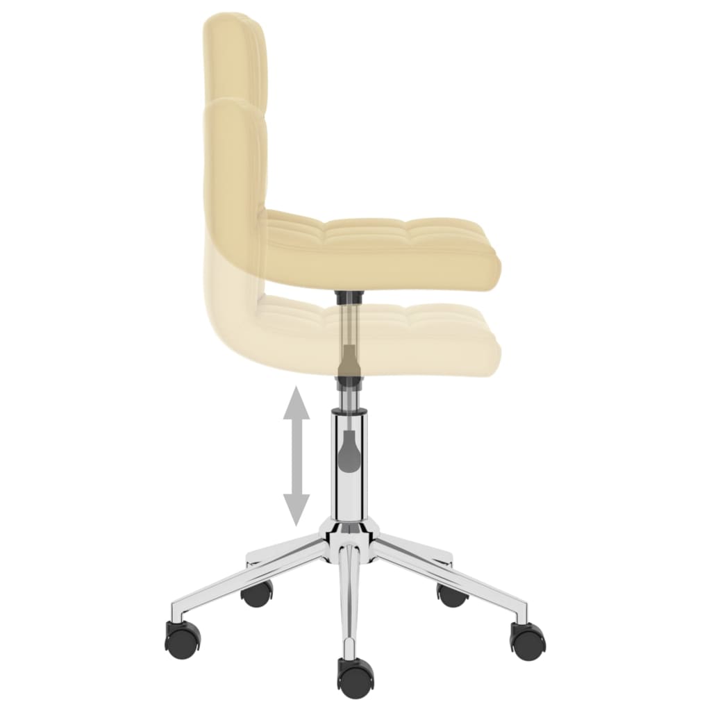 vidaXL Obrotowe krzesła stołowe, 6 szt., kremowe, sztuczna skóra