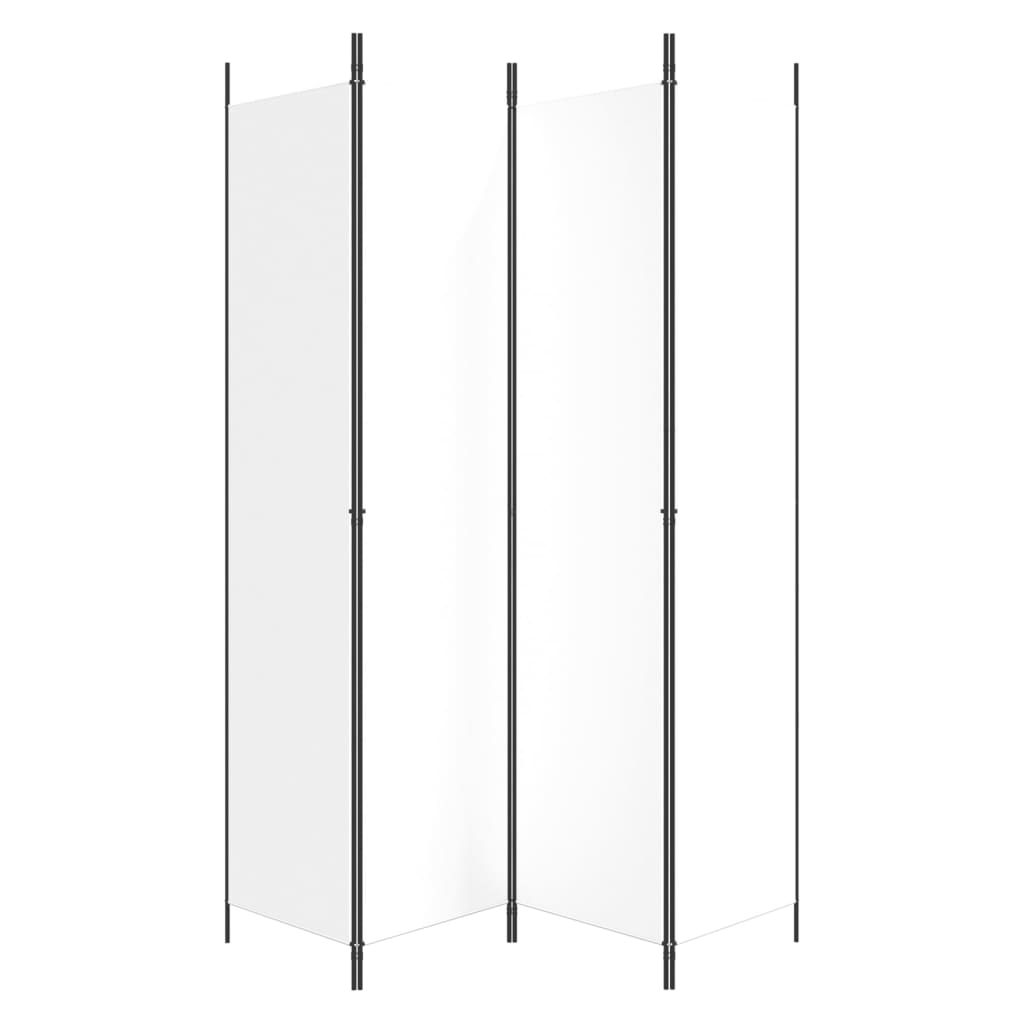 vidaXL Parawan 4-panelowy, biały, 200x220cm, tkanina
