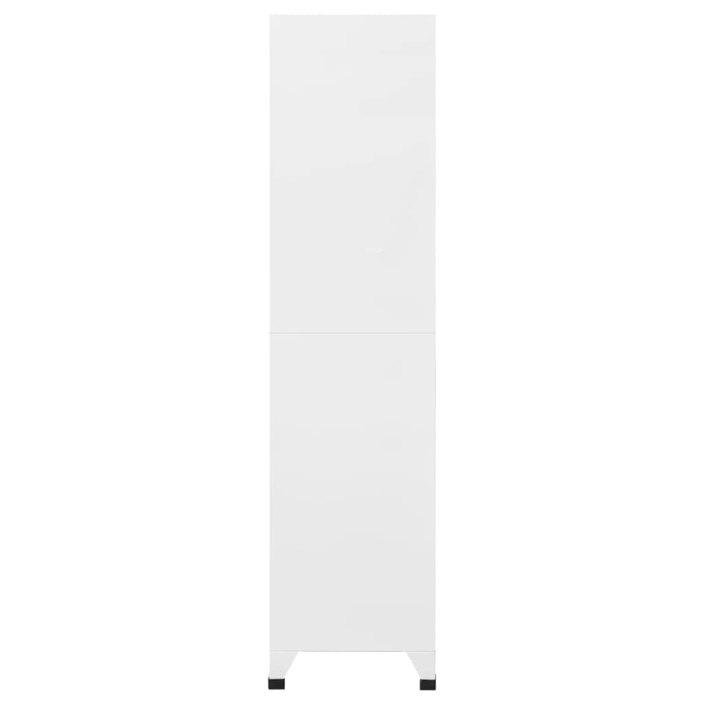 vidaXL Szafka zamykana na klucz, biała, 90x45x180 cm, stalowa