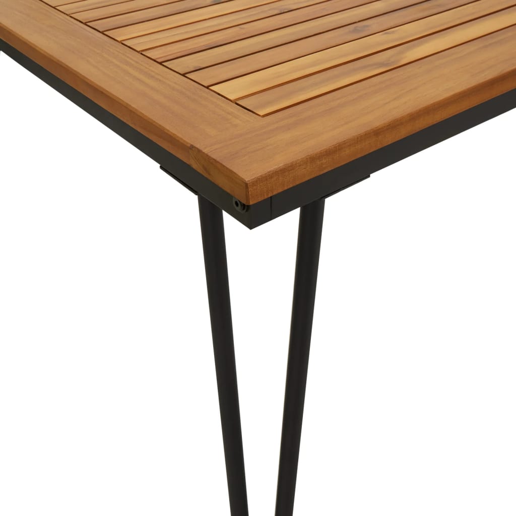 vidaXL Stół ogrodowy z nogami szpilkowymi, 140x80x75 cm, akacja