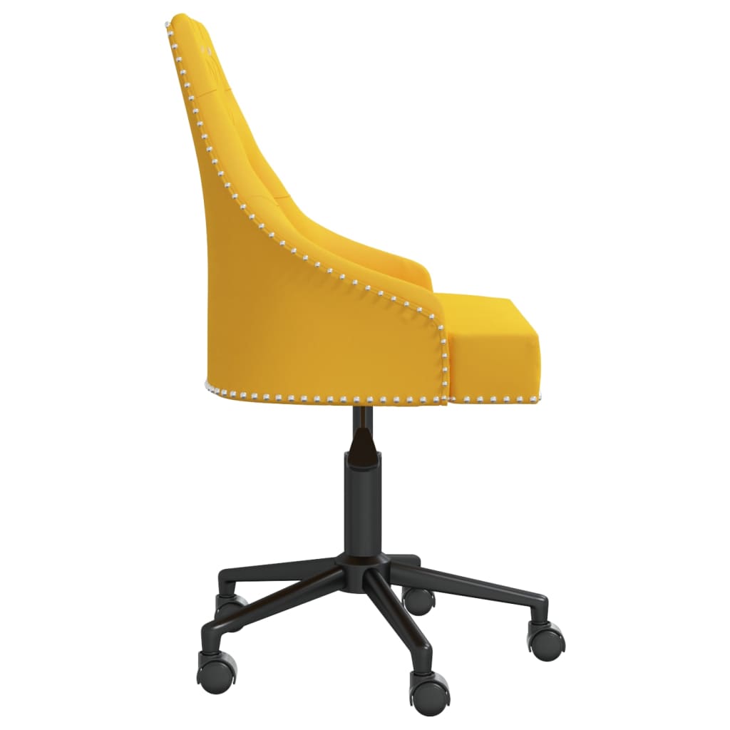 vidaXL Obrotowe krzesło stołowe, żółte, obite aksamitem