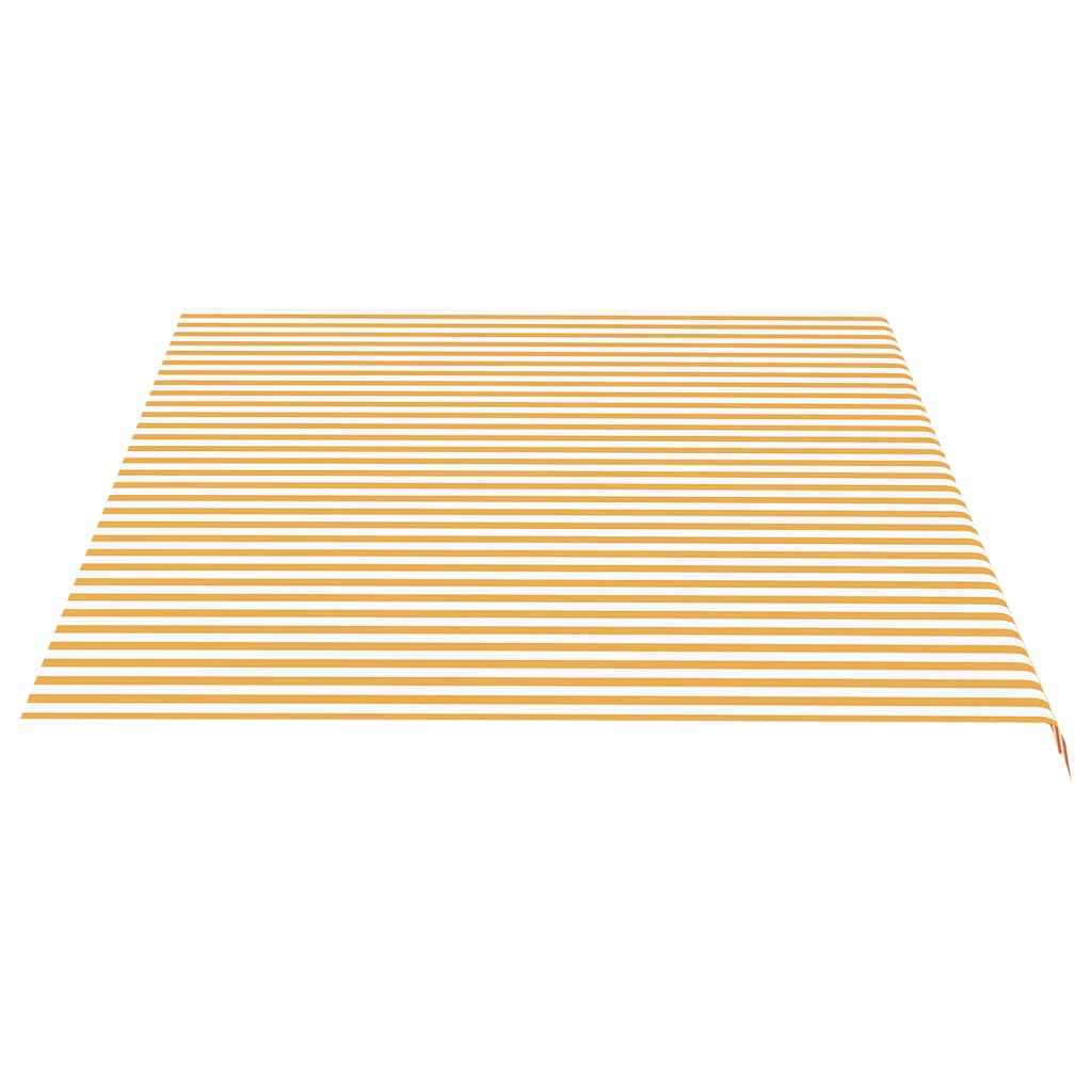 vidaXL Zapasowa tkanina na markizę, żółto-biała, 5x3,5 m