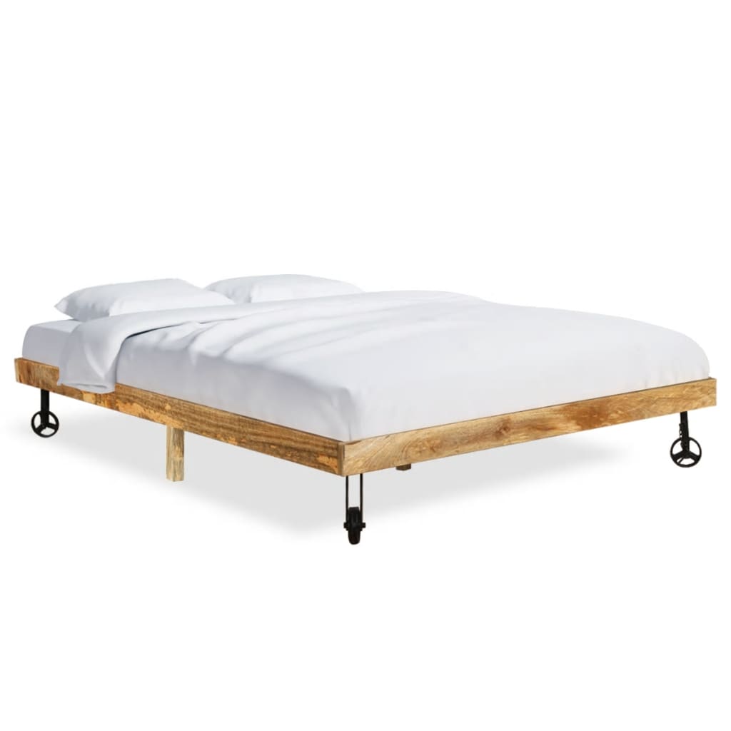 vidaXL Rama łóżka, lite drewno mango, 140 x 200 cm