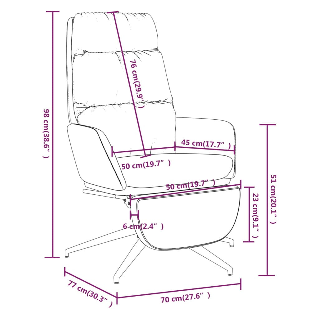 vidaXL Fotel wypoczynkowy z podnóżkiem, kremowy, obity tkaniną