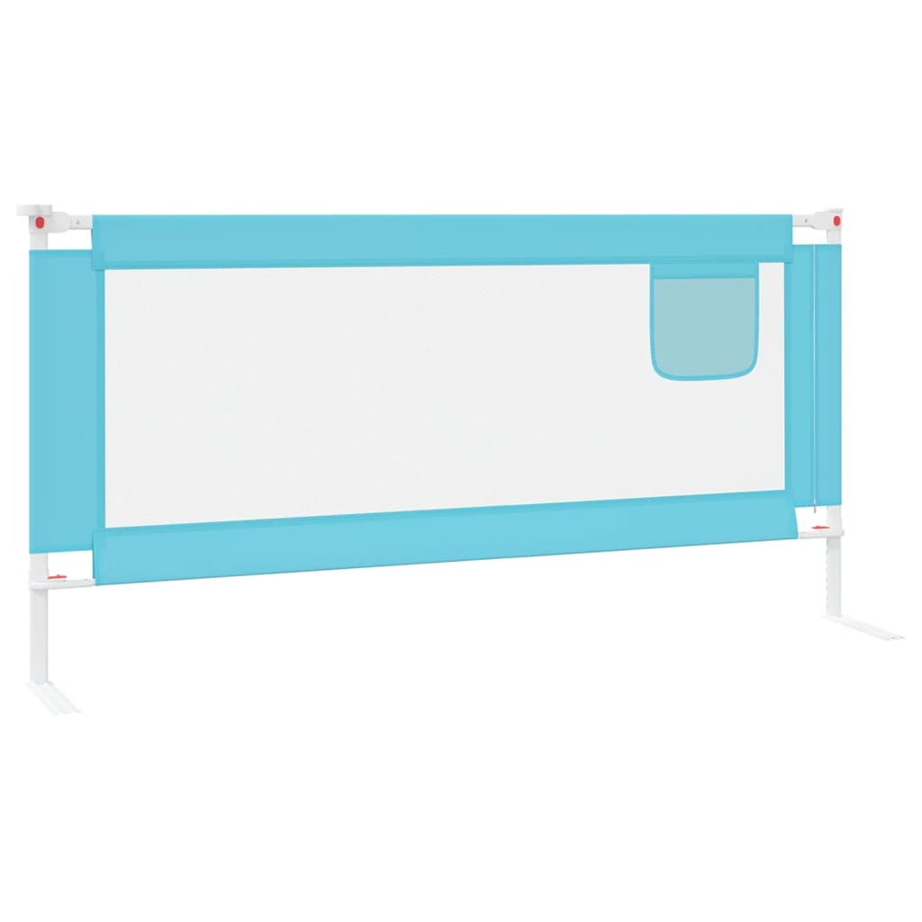 vidaXL Barierka do łóżeczka dziecięcego, niebieska, 190x25 cm, tkanina