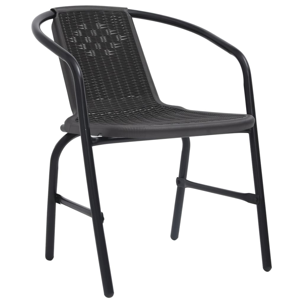vidaXL Krzesła ogrodowe, 4 szt., rattan syntetyczny i stal, 110 kg