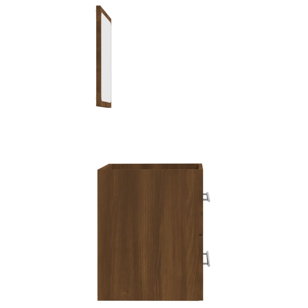 vidaXL Szafka łazienkowa z lustrem, brązowy dąb, 41x38,5x48 cm
