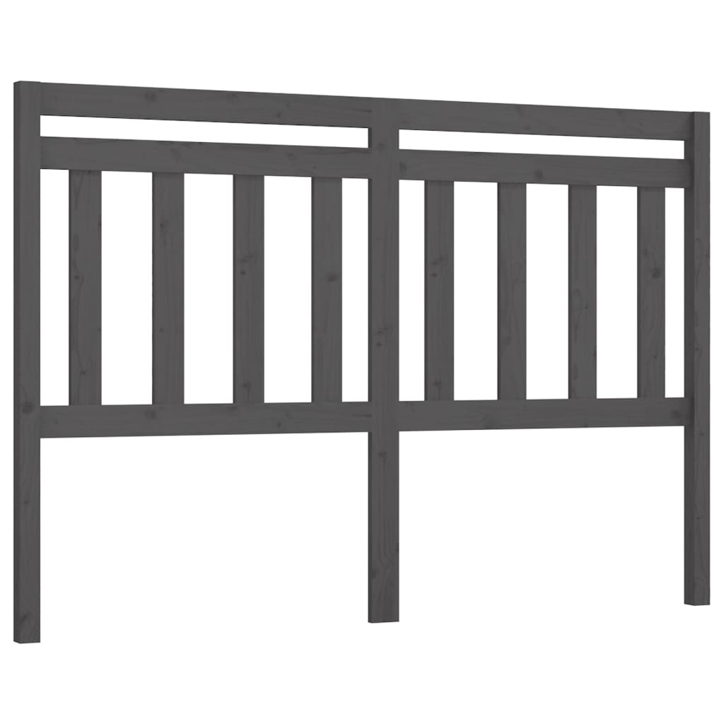vidaXL Wezgłowie łóżka, szare, 166x4x100 cm, lite drewno sosnowe