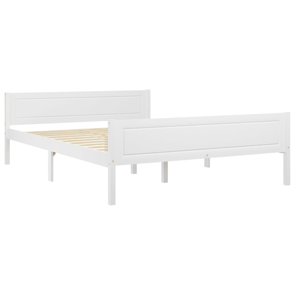 vidaXL Rama łóżka z litego drewna sosnowego, biała, 120 x 200 cm