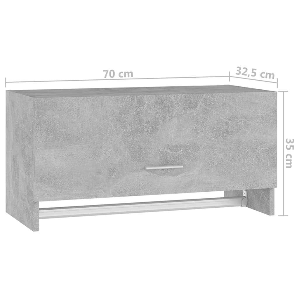 vidaXL Szafka, szarość betonu, 70x32,5x35 cm, płyta wiórowa