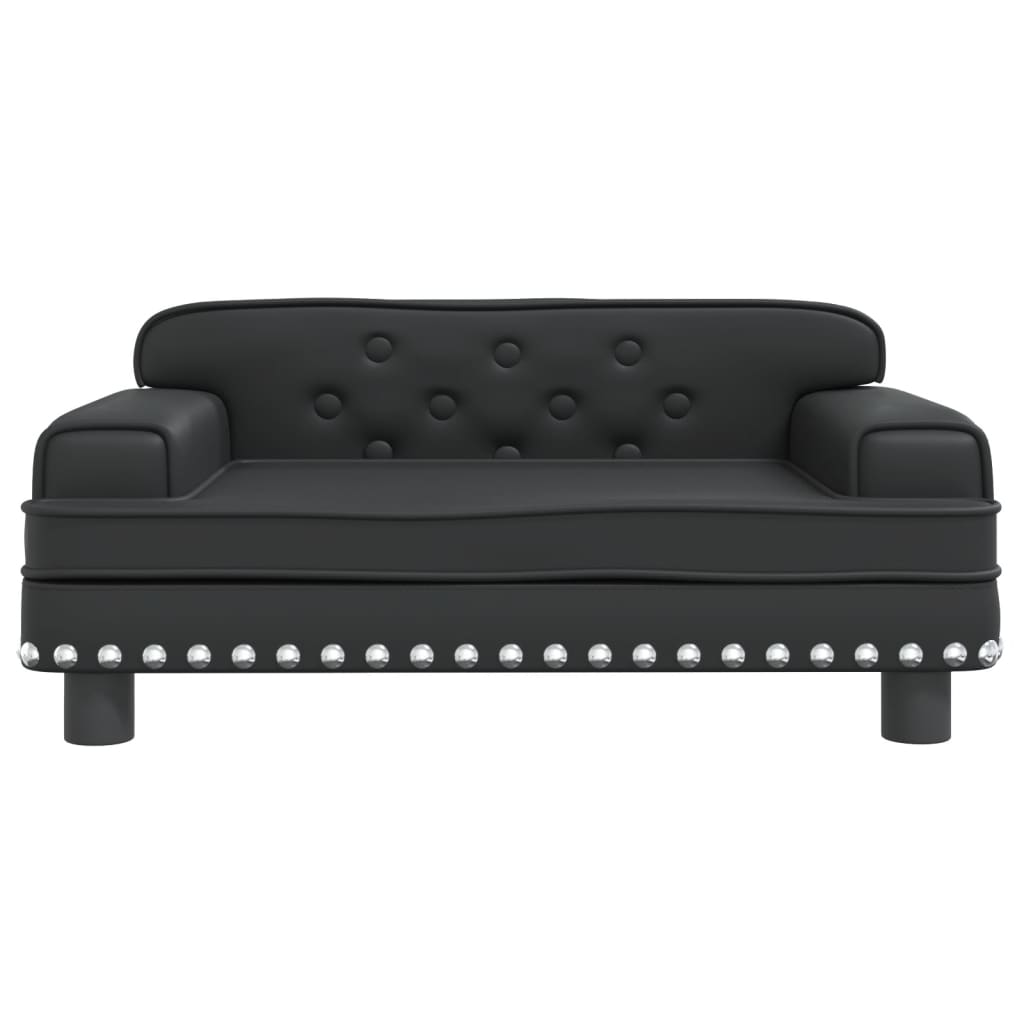 vidaXL Sofa dla dzieci, czarna, 70x45x30 cm, sztuczna skóra