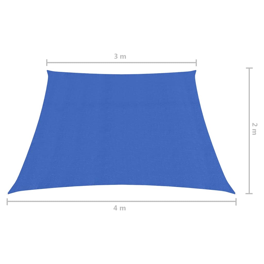 vidaXL Żagiel przeciwsłoneczny, 160 g/m², niebieski, 3/4x2 m, HDPE
