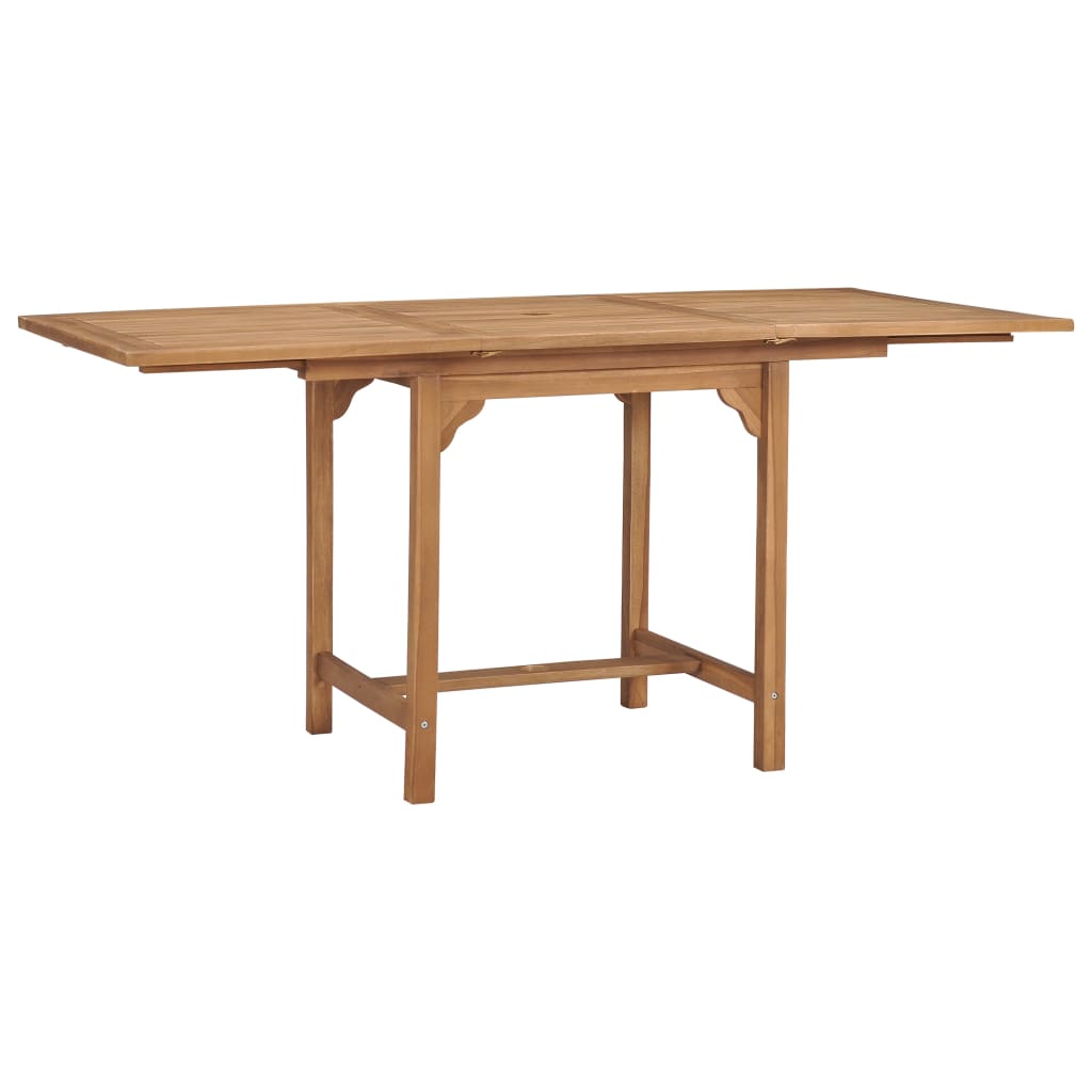 vidaXL Rozkładany stół ogrodowy, (110-160)x80x75cm, lite drewno tekowe