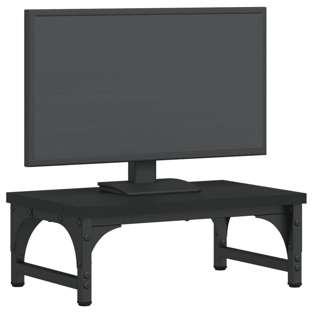 vidaXL Podstawka pod monitor, czarna, 37x23x14 cm