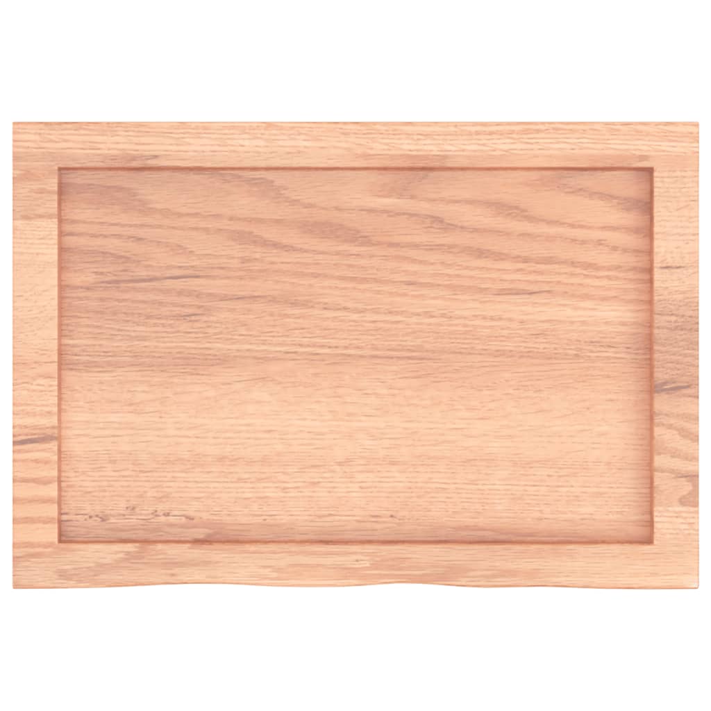 vidaXL Blat do stołu, jasnobrązowy, 60x40x(2-4)cm, lite drewno dębowe