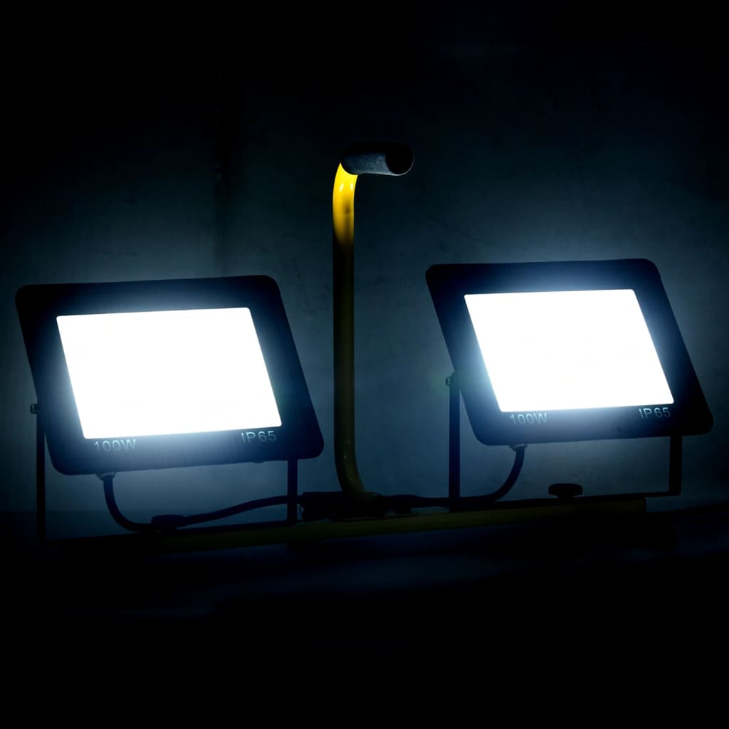 vidaXL Reflektor LED ze uchwytem, 2x100 W, zimne białe światło