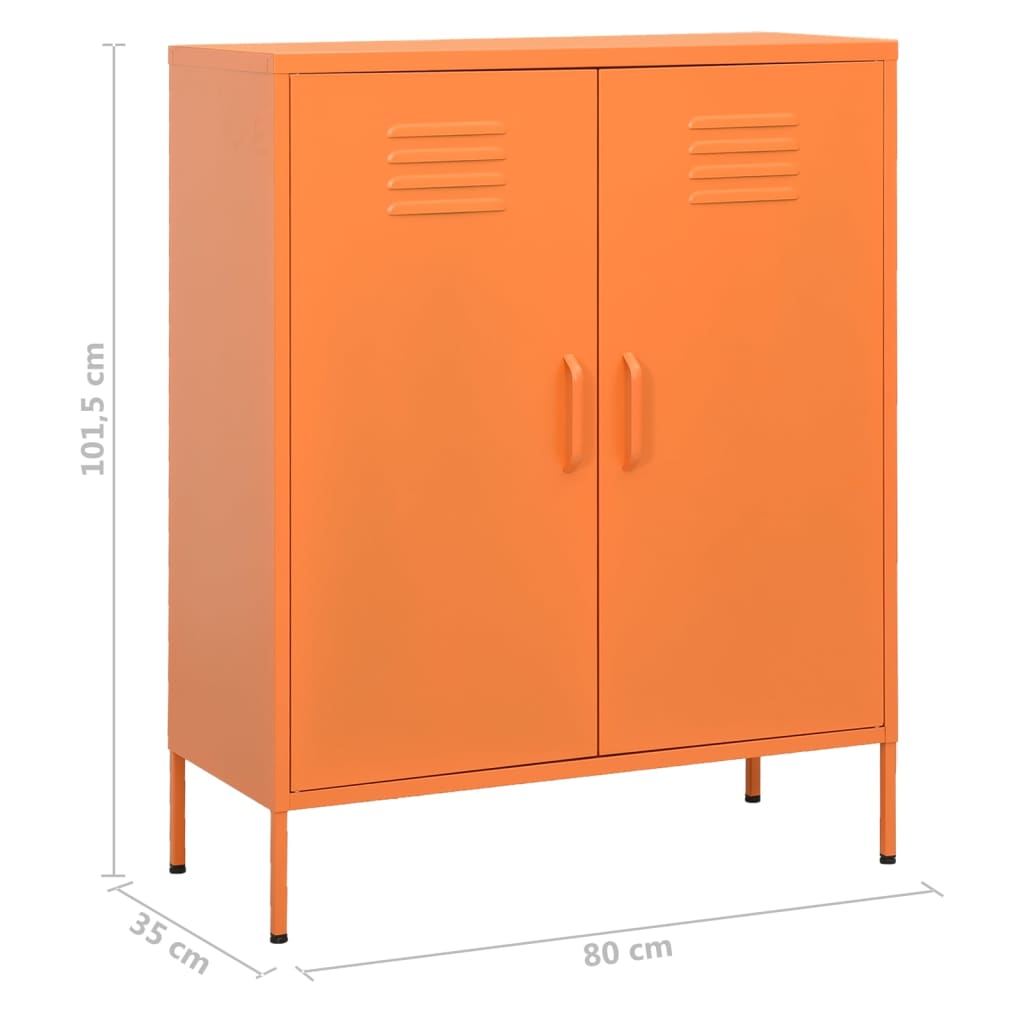 vidaXL Szafka, pomarańczowa, 80x35x101,5 cm, stalowa