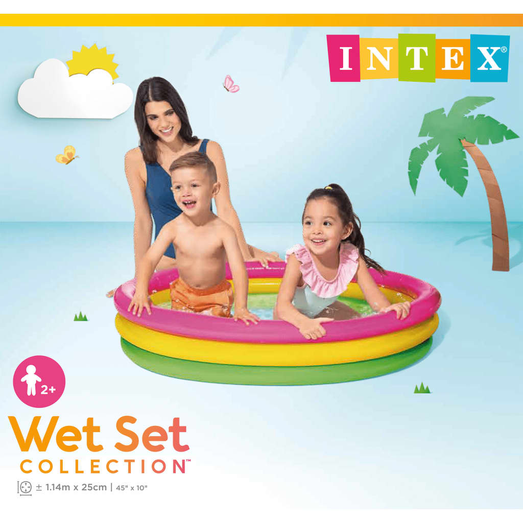 Intex Dmuchany basen dla dzieci Sunset, 3 obręcze, 114x25 cm