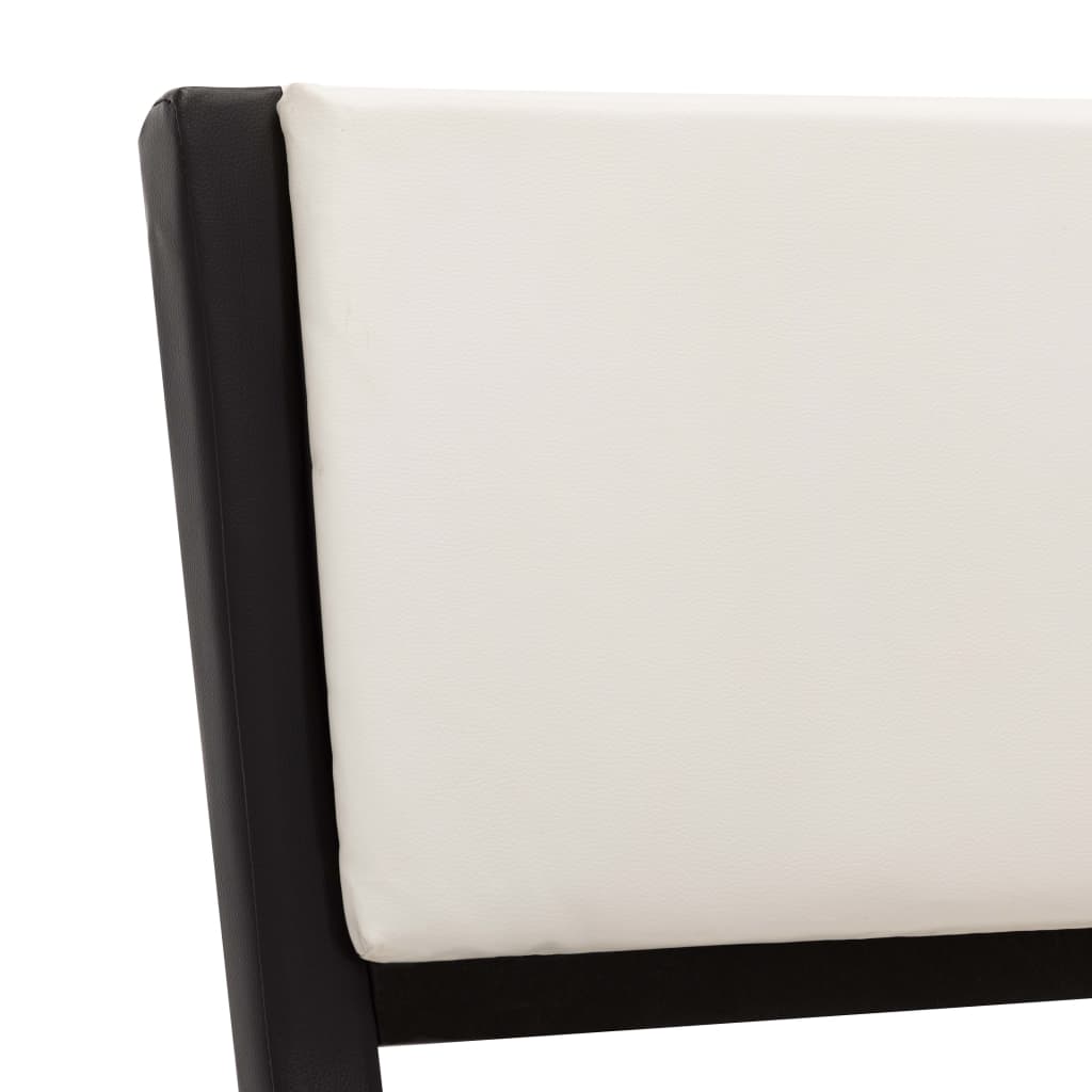 vidaXL Rama łóżka, czarno-biała, sztuczna skóra, 160 x 200 cm