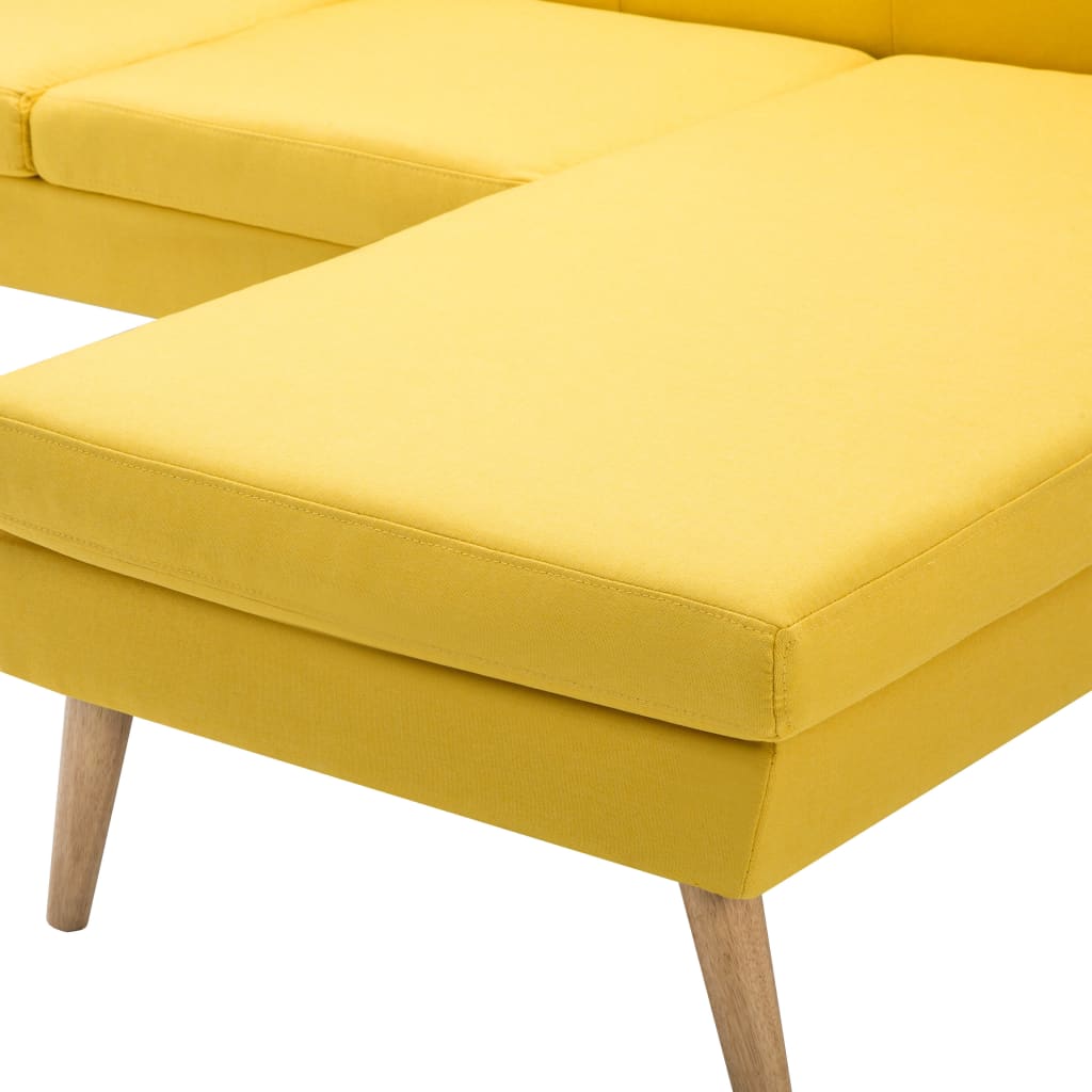 vidaXL Sofa z leżanką, obita tkaniną, 186 x 136 x 79 cm, żółta