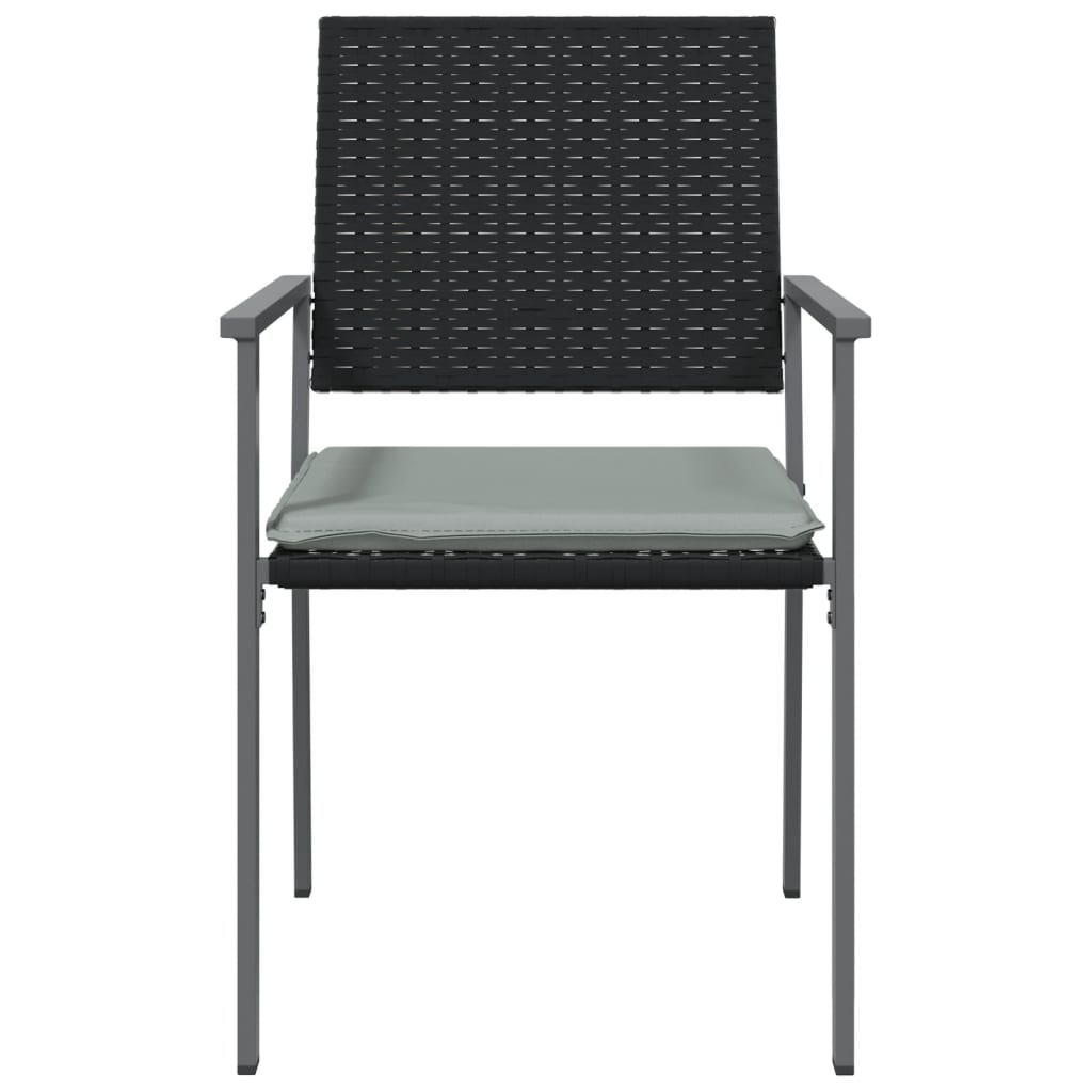 vidaXL Krzesła ogrodowe z poduszkami, 2 szt., czarne, 54x62,5x89 cm