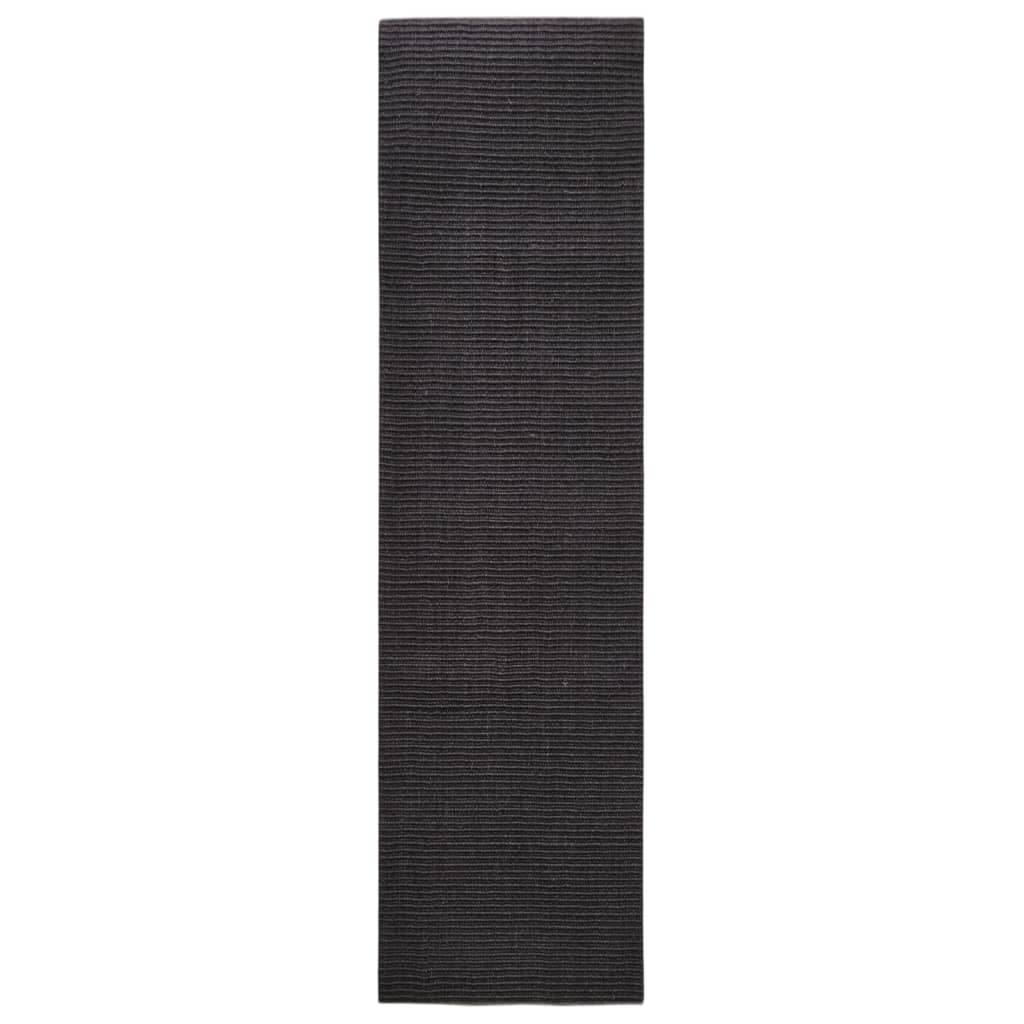 vidaXL Sizalowy dywanik do drapania, czarny, 80x300 cm