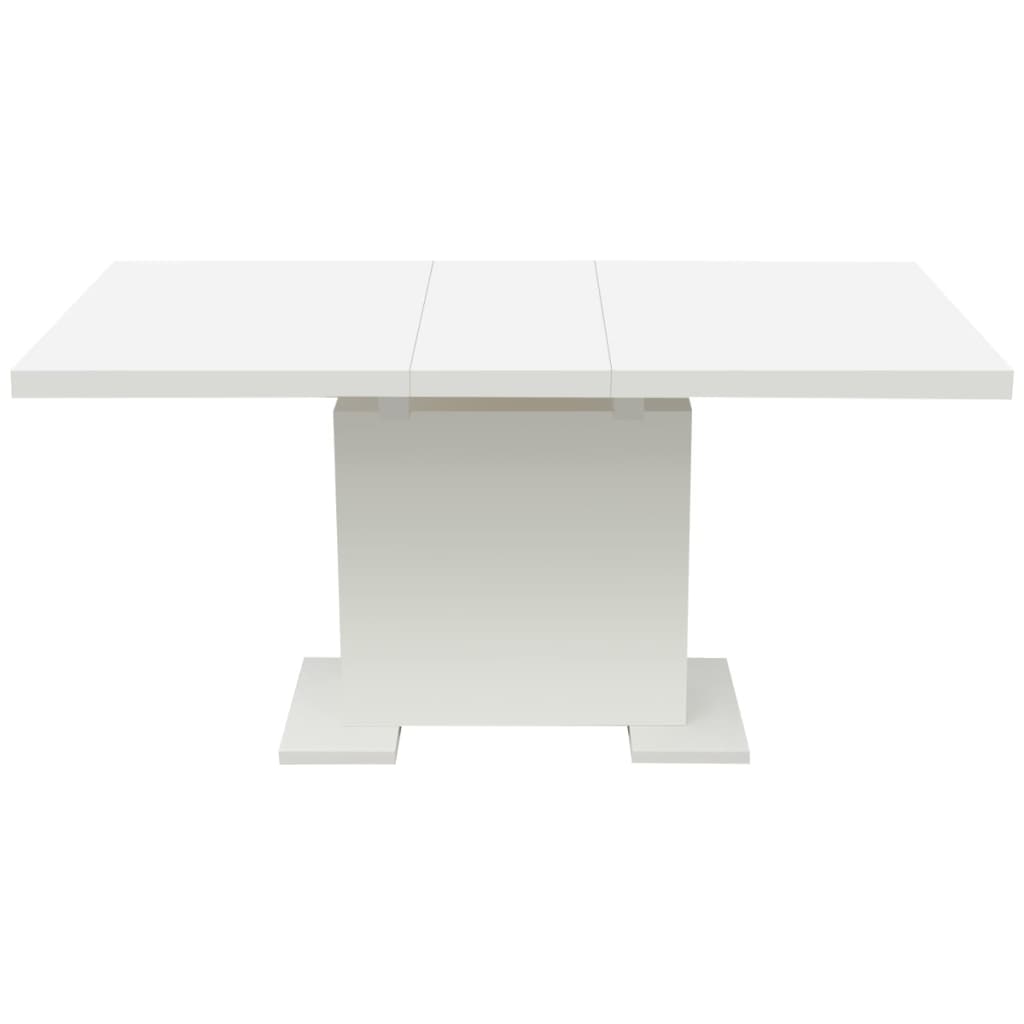 vidaXL Stół do jadalni rozkładany, extra lśniący biały