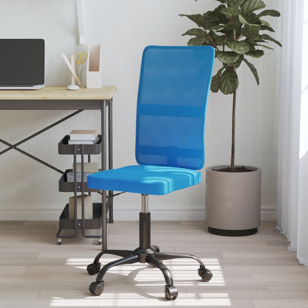vidaXL Krzesło biurowe z regulowaną wysokością, niebieskie, z siatką