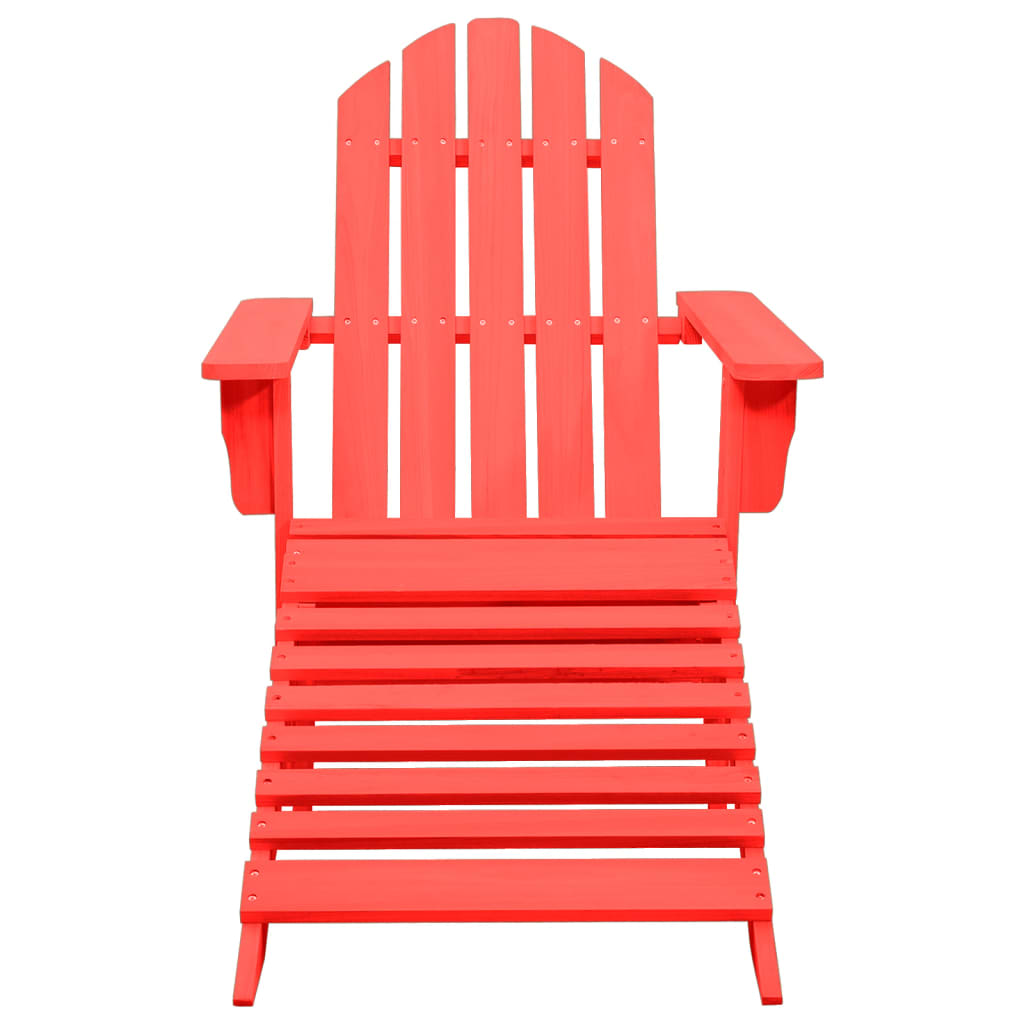 vidaXL Krzesło ogrodowe Adirondack z podnóżkiem, jodłowe, czerwone
