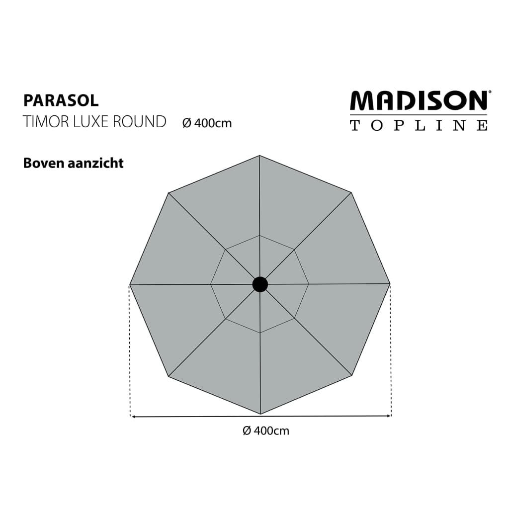Madison Parasol ogrodowy Timor Luxe, 400 cm, ecru, PAC8P016