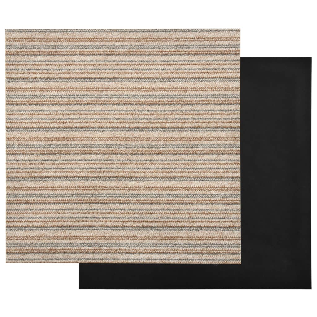 vidaXL Podłogowe płytki dywanowe, 20 szt., 5 m², 50x50 cm, beżowe pasy