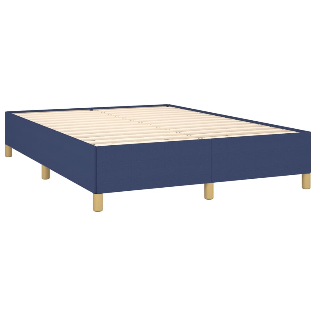 vidaXL Rama łóżka, niebieska, 140 x 200 cm, obita tkaniną