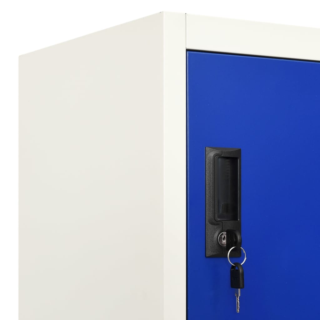 vidaXL Szafka zamykana na klucz, szaro-niebieska, 90x40x180 cm