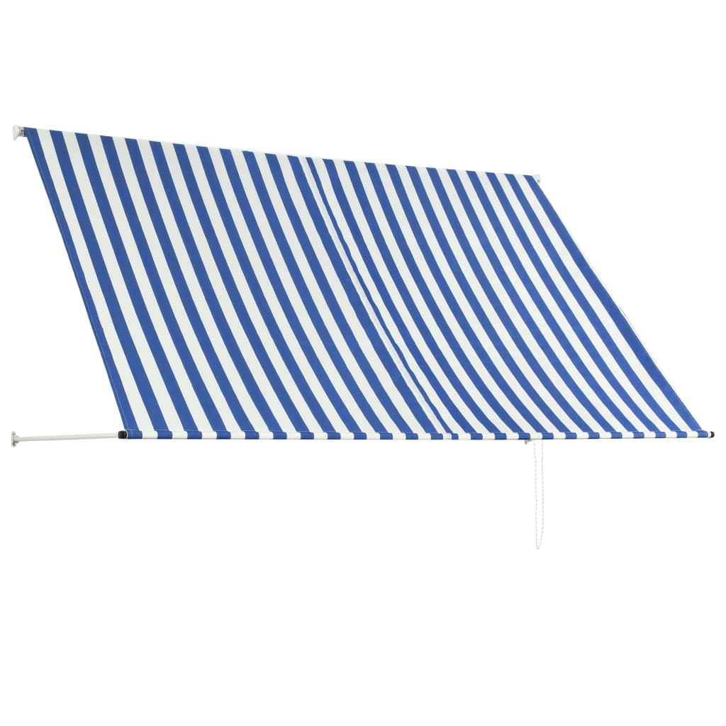 vidaXL Markiza zwijana, 250 x 150 cm, niebiesko-biała