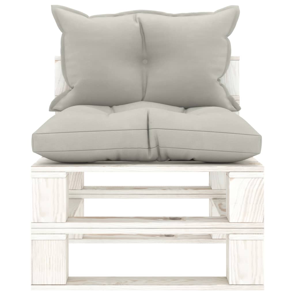 vidaXL Ogrodowa sofa 3-osobowa z palet, z poduszkami taupe, drewniana