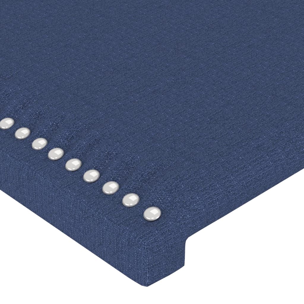 vidaXL Rama łóżka z zagłówkiem, niebieska, 160 x 200 cm, obita tkaniną