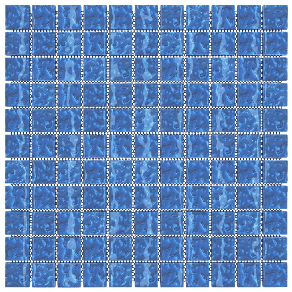 vidaXL Płytki mozaikowe, 22 szt., niebieskie, 30x30 cm, szkło