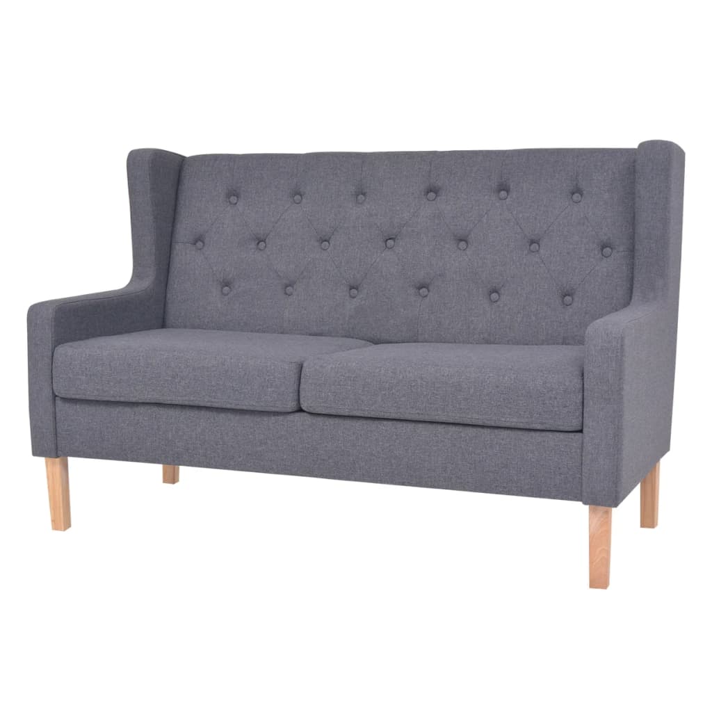 vidaXL 2-osobowa sofa tapicerowana tkaniną, szara