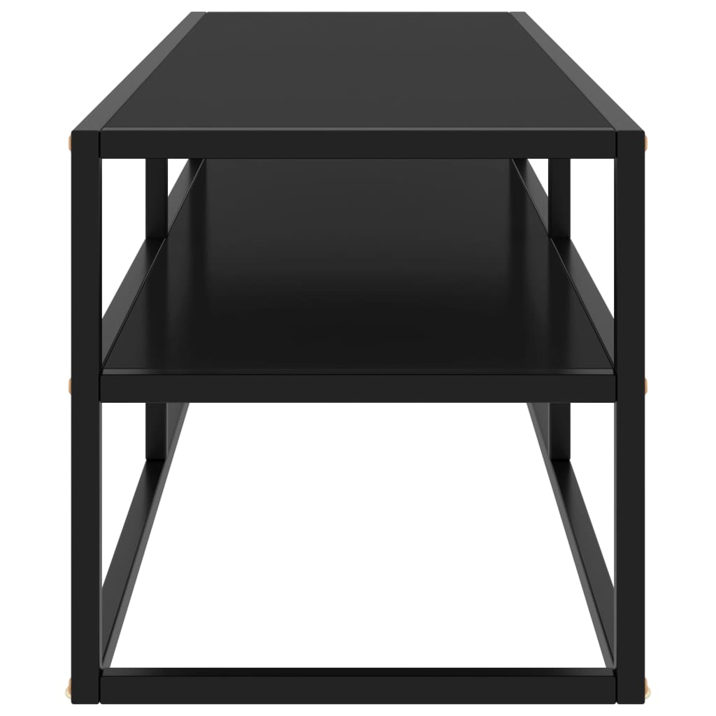 vidaXL Szafka pod telewizor, czarna z czarnym szkłem, 120x40x40 cm