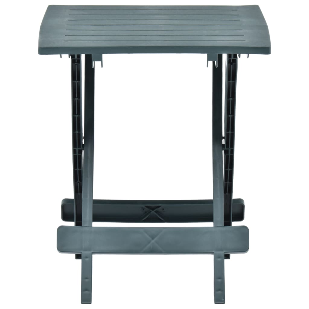 vidaXL Składany stolik ogrodowy, zielony, 45x43x50 cm, plastikowy
