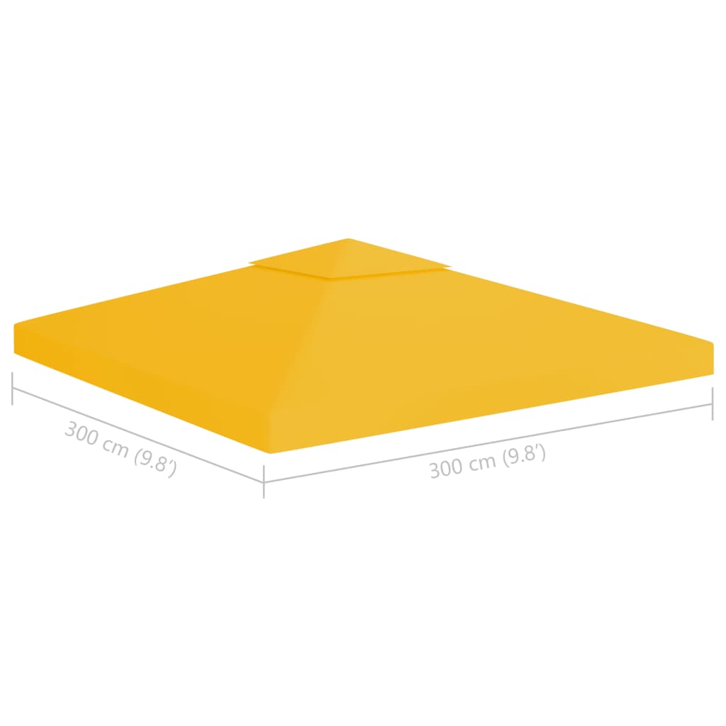 vidaXL 2-poziomowe zadaszenie altany, 310 g/m² 3x3 m, żółte