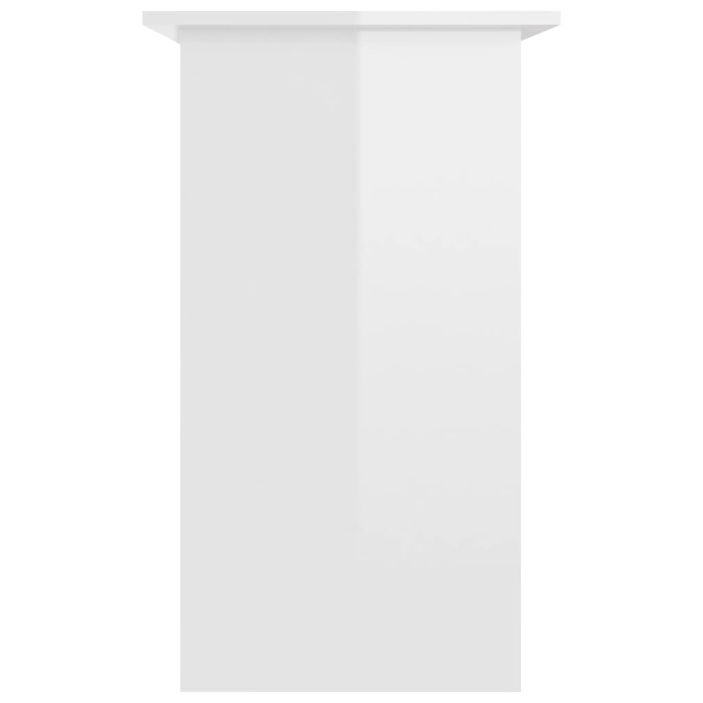 vidaXL Biurko, wysoki połysk, białe, 80x45x74 cm, płyta wiórowa